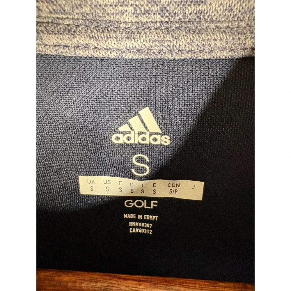 Adidas Golf Pullover Mens Small Navy Blue Heathered 1/4 Zip Sporty Active Preppy